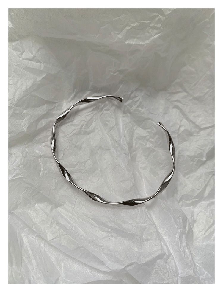 Twisted Bangle Open Silver Sterling