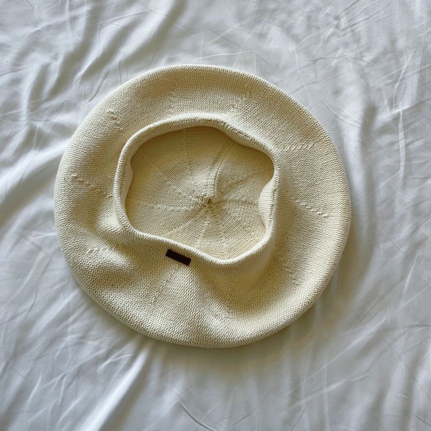 Beret Linen Hat Plain Cotton