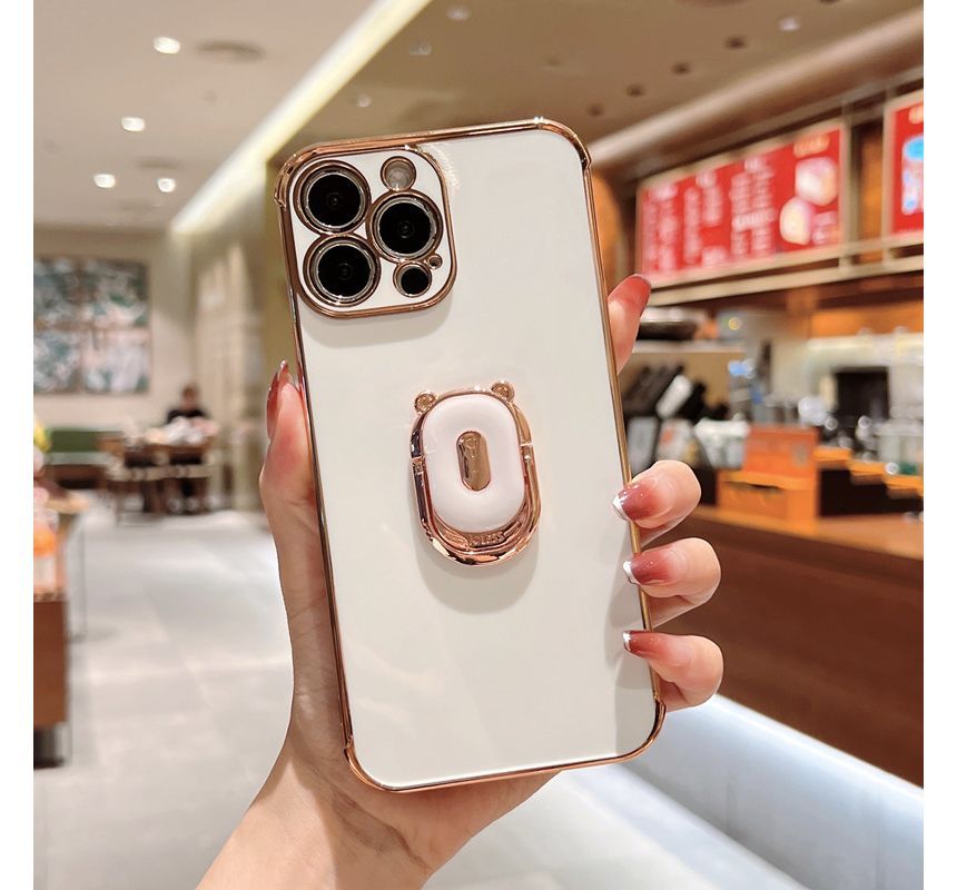 With Ring Holder Plain Case Phone