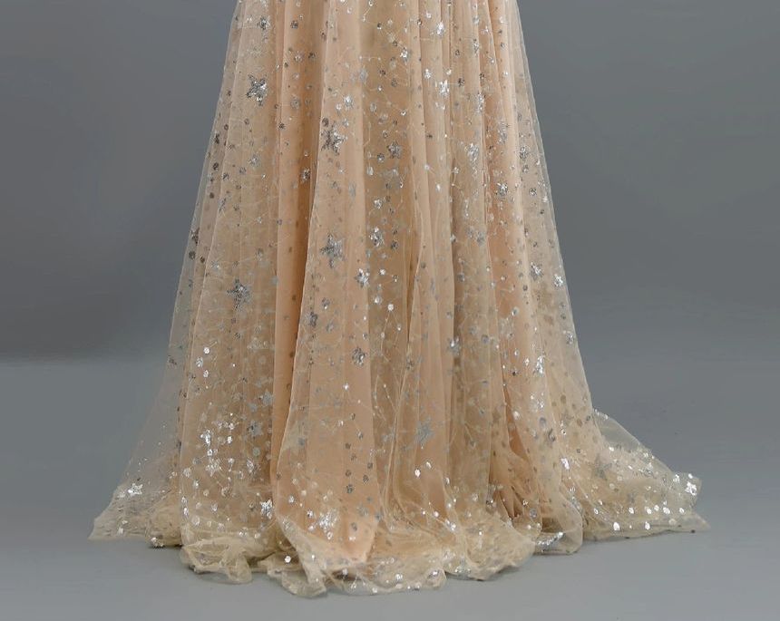 A-Line Gown Star Evening Spaghetti-Strap Print