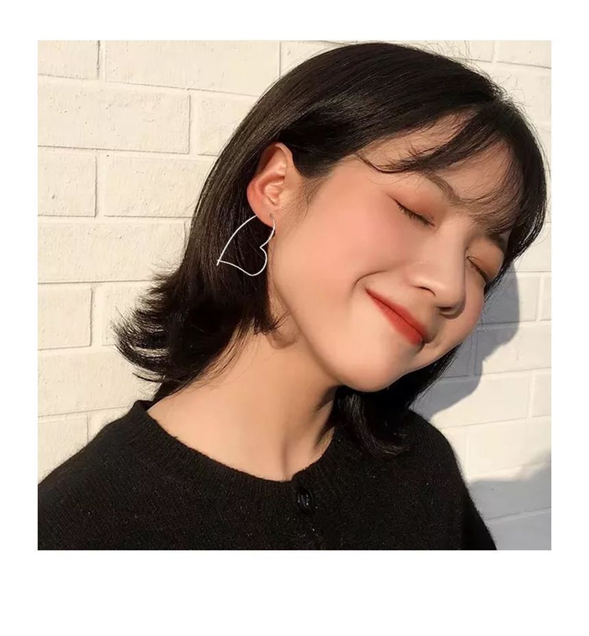 Hoop Sterling Silver Earring Heart