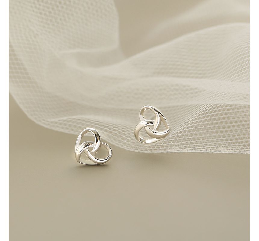 Silver Earring Sterling Heart Stud
