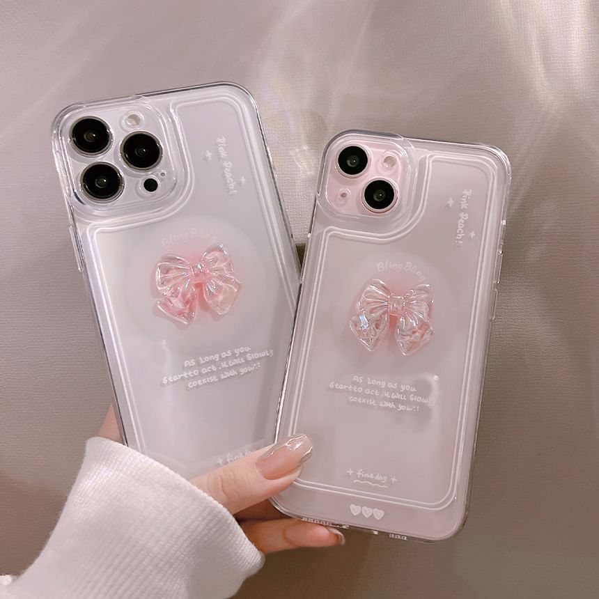 Phone Transparent Case Bow