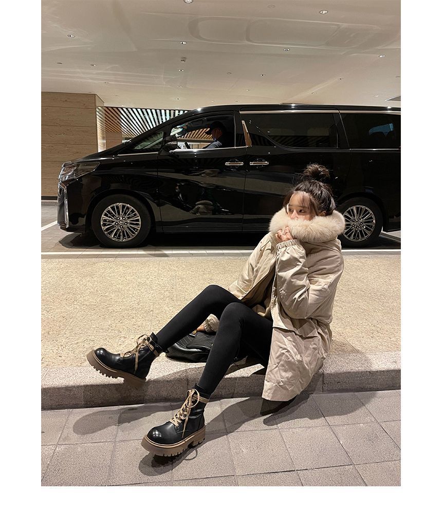 Chunky-Heel Short Boots Color Block