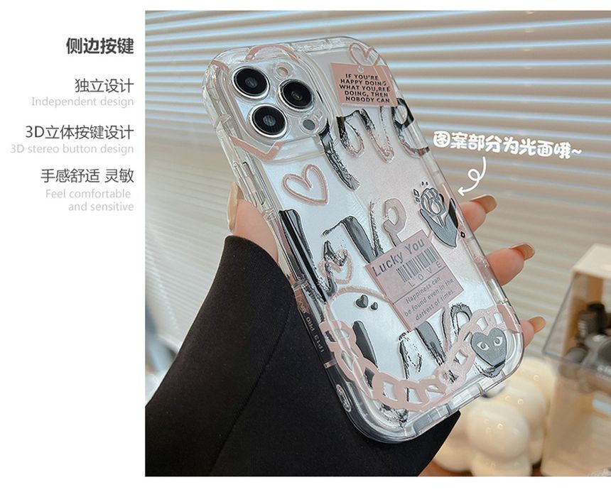 Transparent Lettering Case Phone