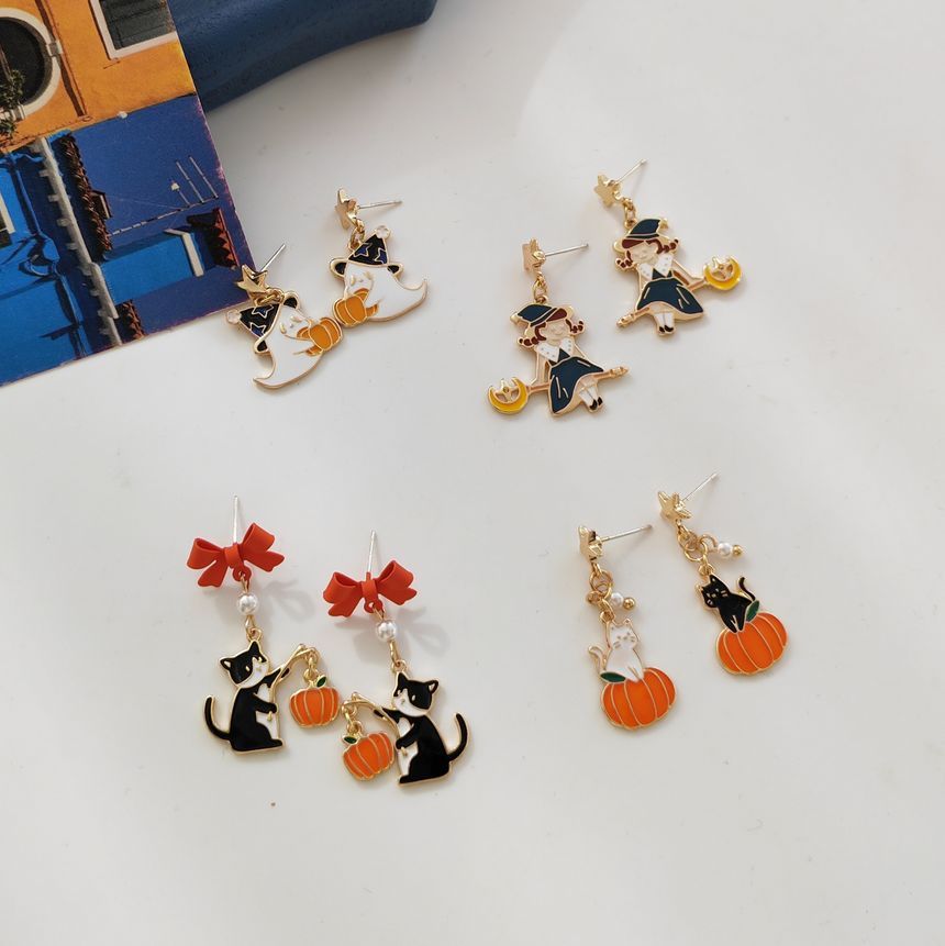 Drop / Enamel Halloween On Earring Clip