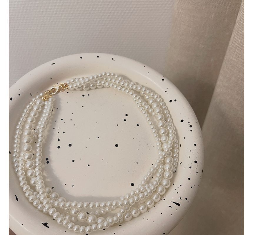 Pearl Choker Faux Layered