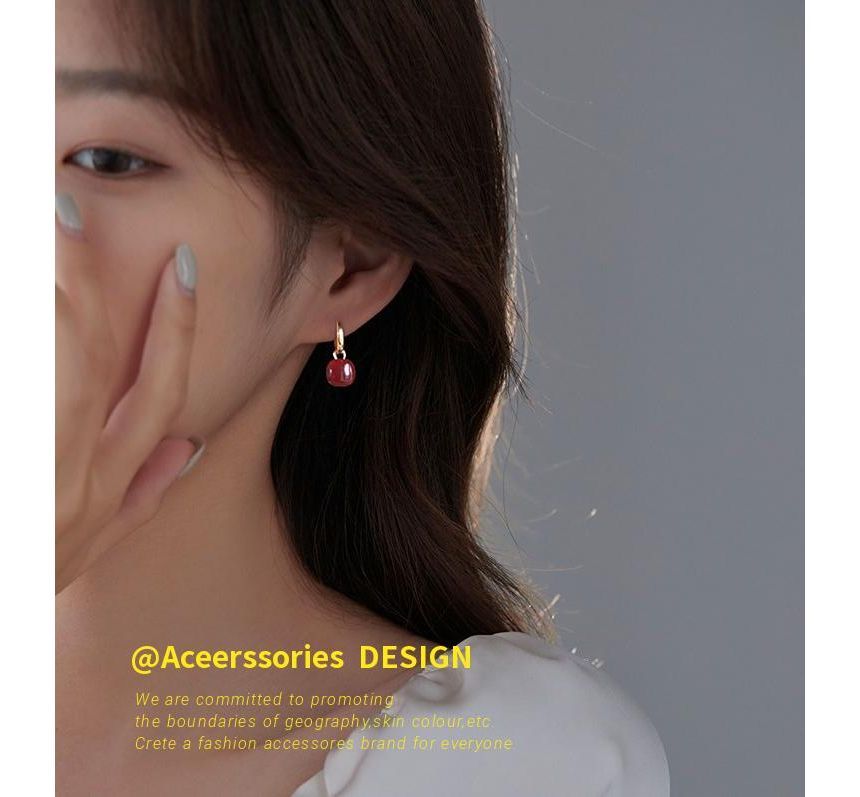 Earring Sterling Silver Dangle Square