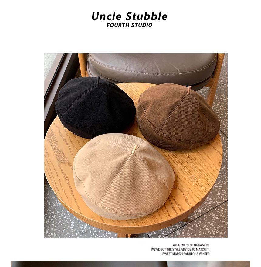 Lettering Beret Hat Applique