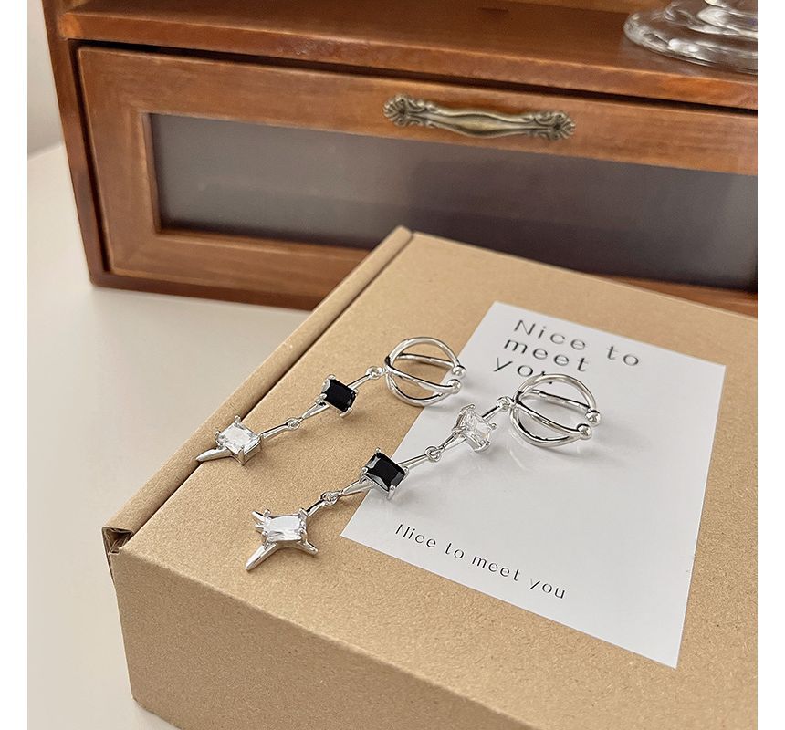 Rhinestone Earring Alloy Star Cuff Dangle