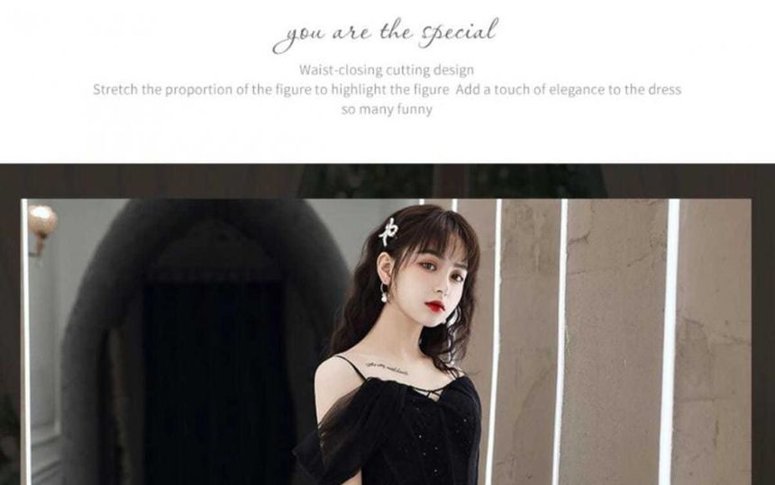 Strap A-Line Panel Plain Spaghetti Evening Mesh Gown