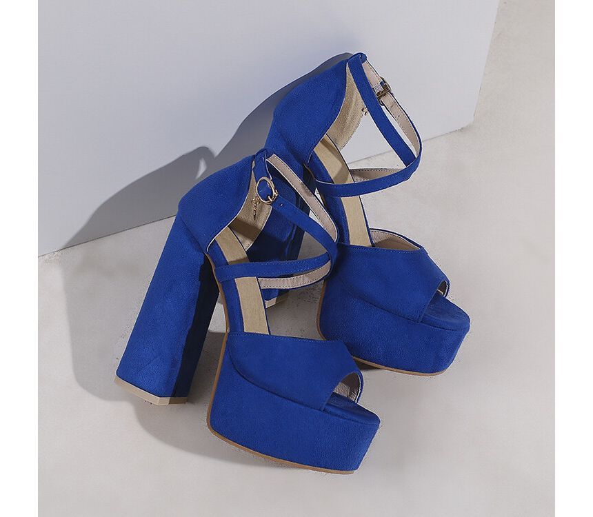 Sandals Platform Strap Heel Ankle Chunky