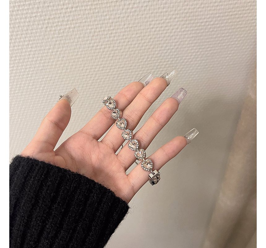 Alloy Bracelet Heart Rhinestone