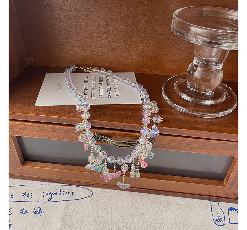 Butterfly Choker Alloy Fringed