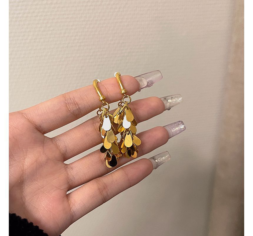 Earring Fringed Droplet Alloy