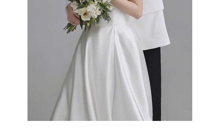 A-Line Wedding Gown Plain Strapless