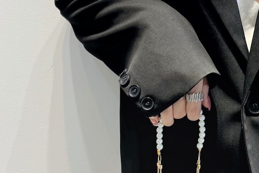 Strap Faux Phone Elephant Pearl Charm Leather Case