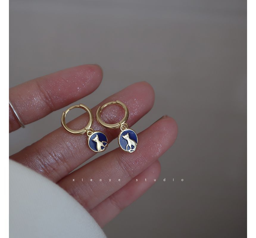 Cat Dangle Sterling Earring Silver