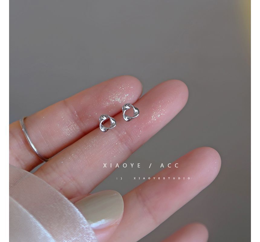 Silver Earring Triangle Twisted Sterling