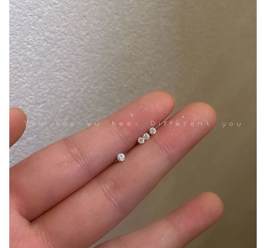 Earring Stud Set: Pair Alloy Rhinestone 2