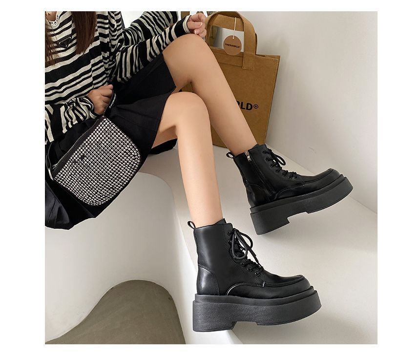 Boots Platform Lace Short Up