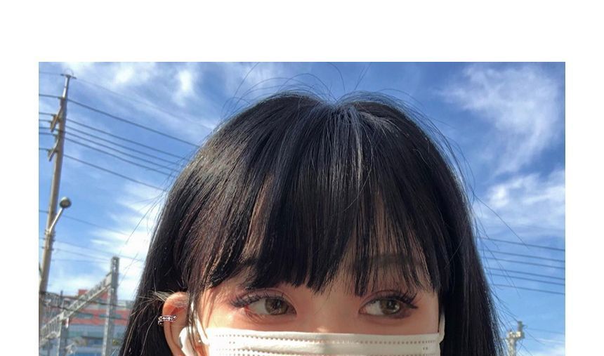 Earring Sterling Huggie Silver Barbell Cutout