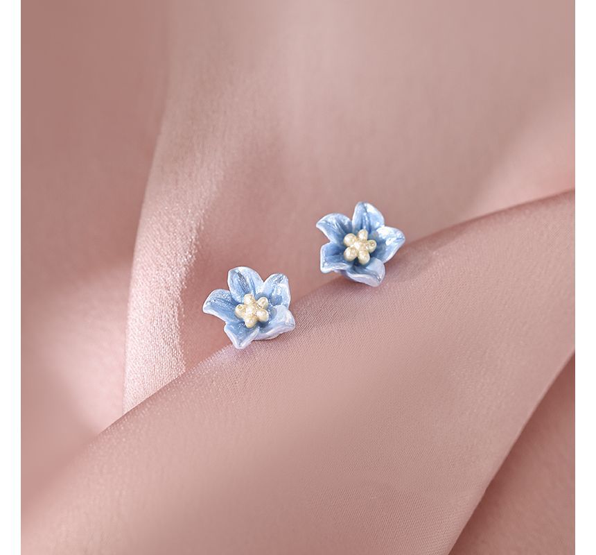 Floral Stud Earring Acrylic Alloy