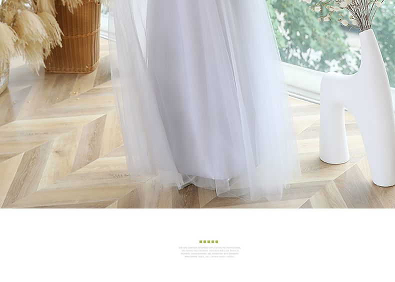 Evening Applique Bell Mesh A-Line Embroidery Plus Gown Size Sleeve