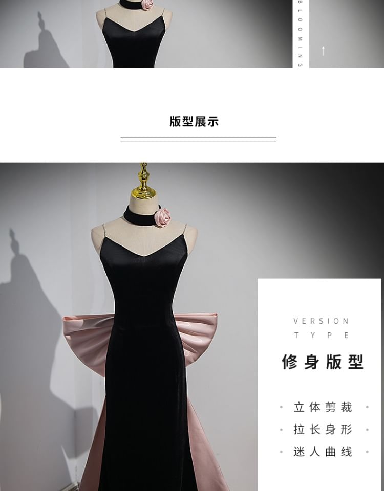 Evening Gown Sheath Halter Back Bow Neck