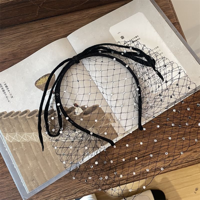Headband Rhinestone Mesh