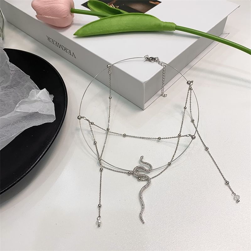 Snake Alloy Choker Layered