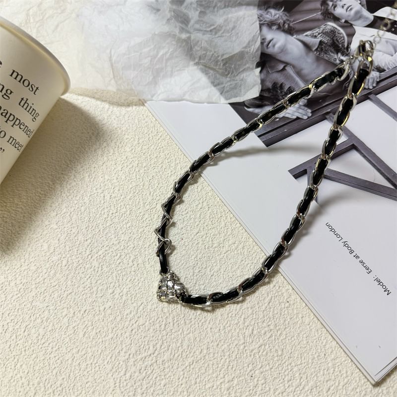 Leather Choker Alloy Faux