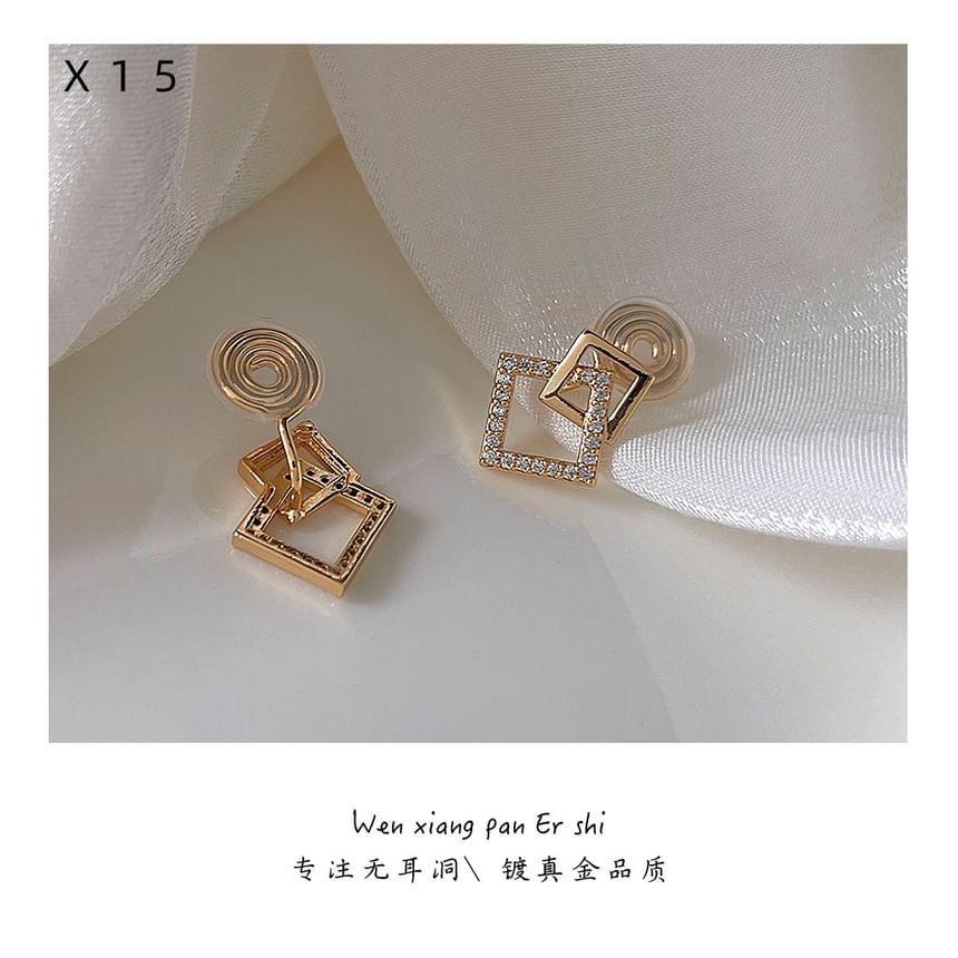 Cuff Square Rhinestone Alloy Ear