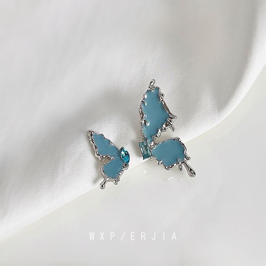 Butterfly Rhinestone Alloy Ear Asymmetrical Cuff