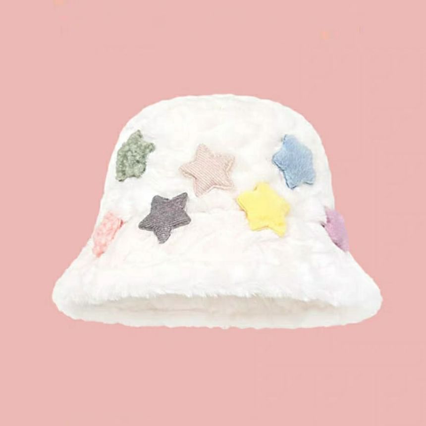 Hat Bucket Fleece Star Applique