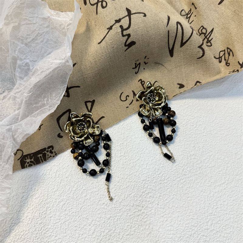 Beaded Floral Earring Drop