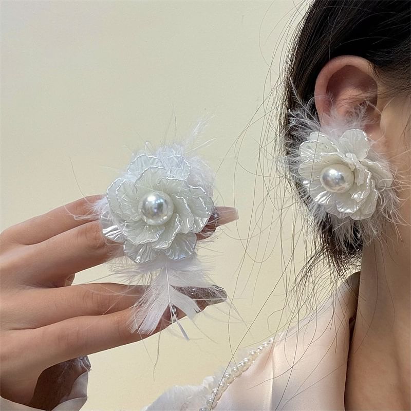 Drop Floral Frayed Earring
