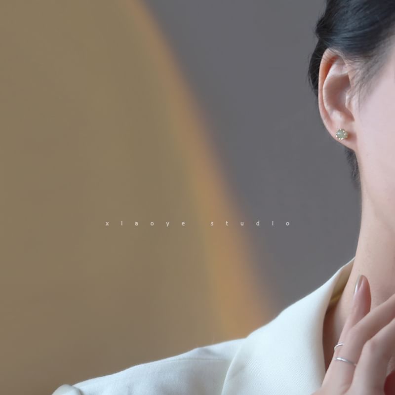 Earring Sterling Stud Bead Silver