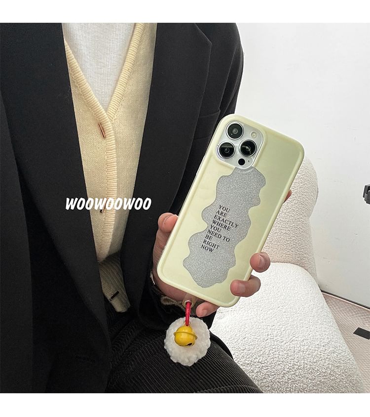 Lettering Case Pom Bell Phone