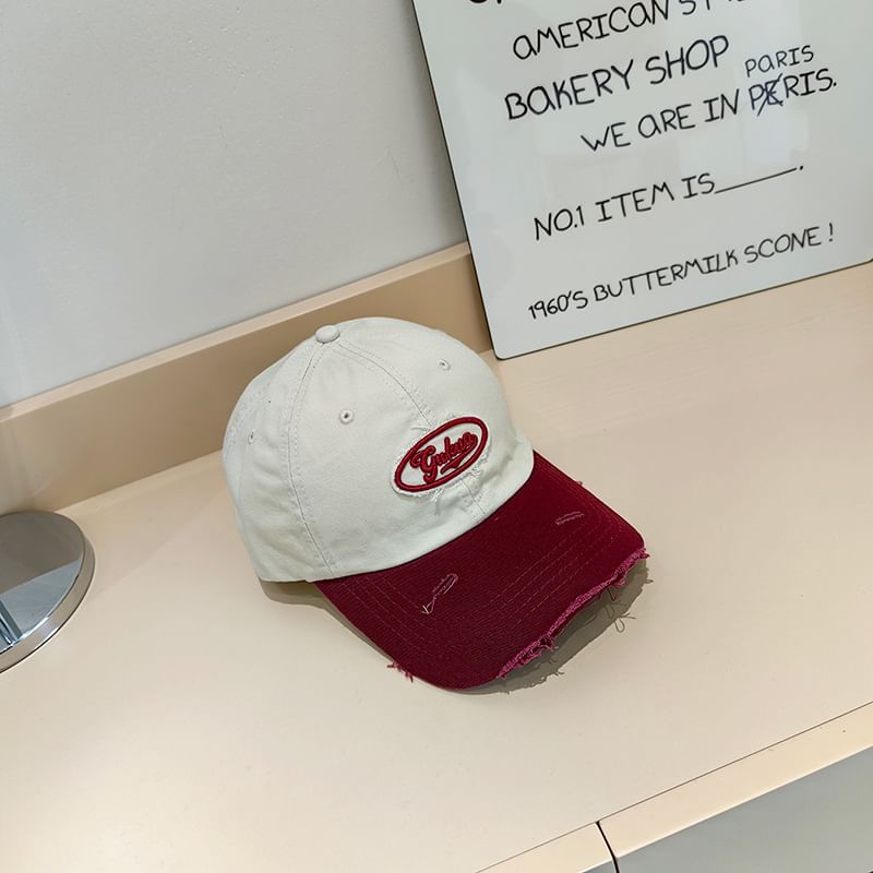 Distressed Cap Lettering Applique Baseball