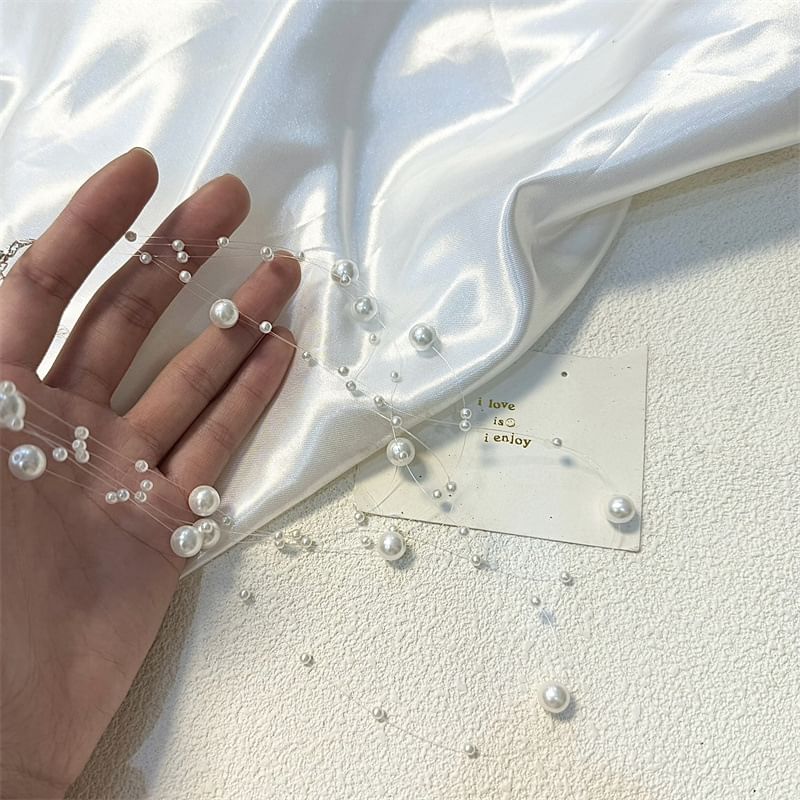 Layered Faux Choker Pearl