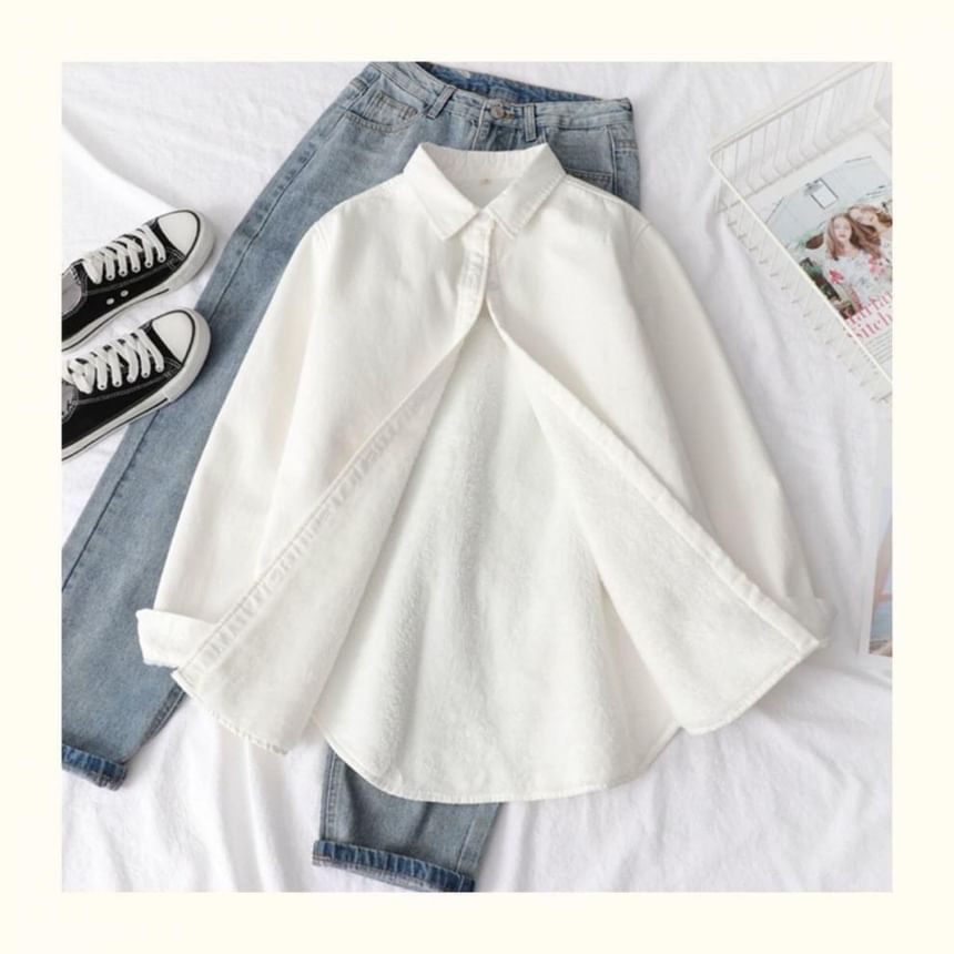 Collared Shacket Plain