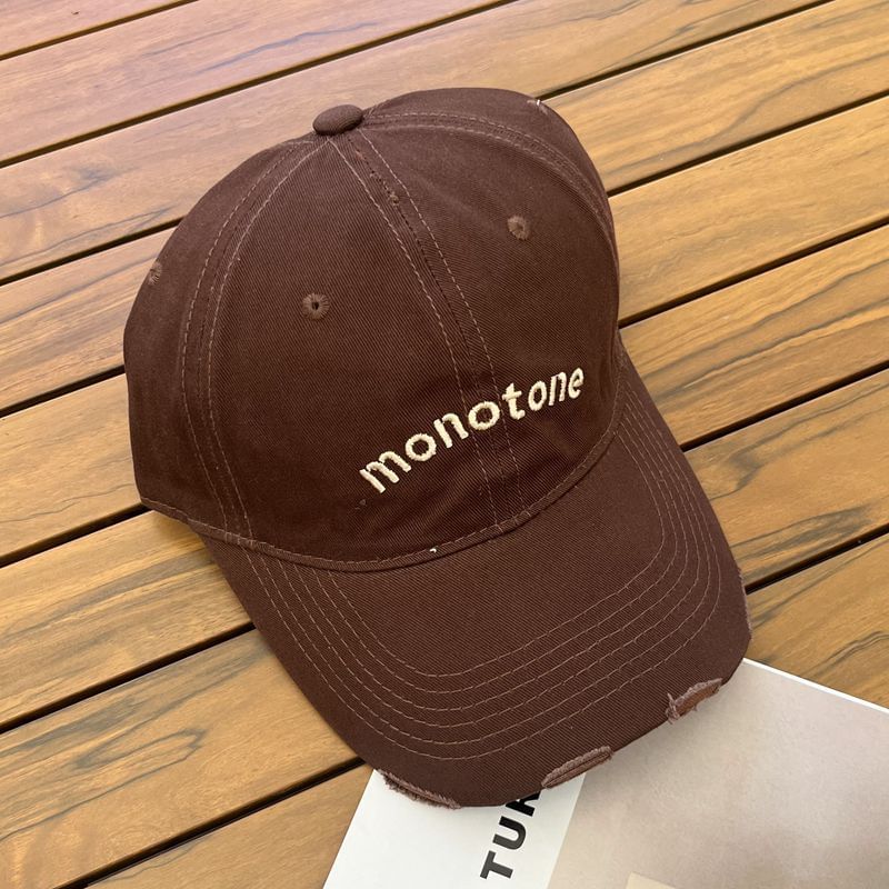 Distressed Baseball Lettering Embroidered Cap