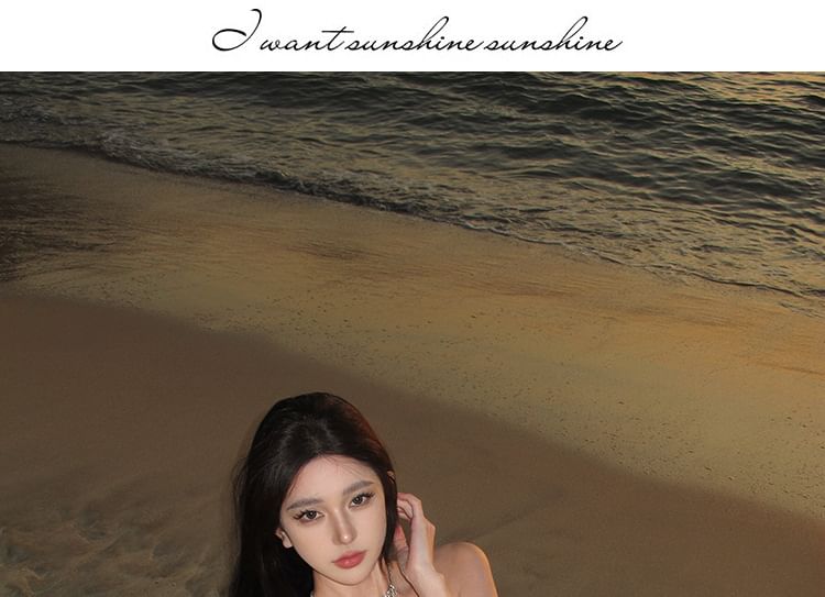 Spaghetti Dress Mermaid Plain Strap Maxi