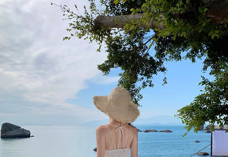 V-Neck Dress Maxi A-Line Plain Sleeveless