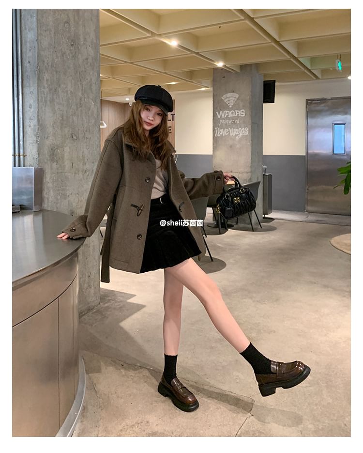 Heel Faux Leather Platform Loafers Chunky