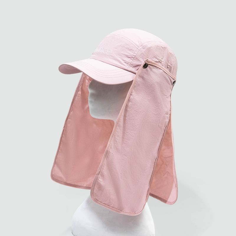 with Lettering Sun Cap Neck Protection Baseball Embroidered Flap