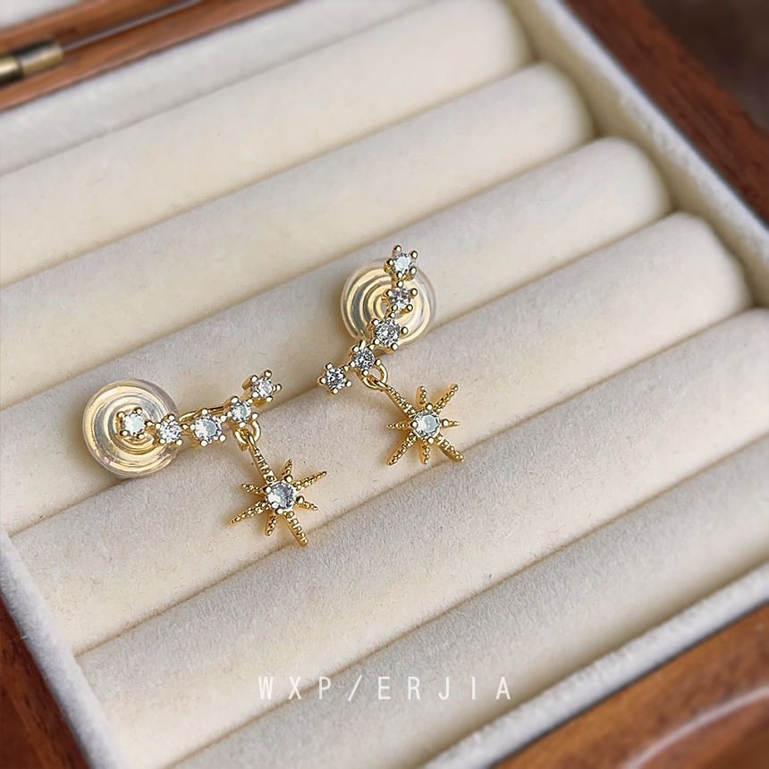 Earring Drop Cuff Star Rhinestone Alloy