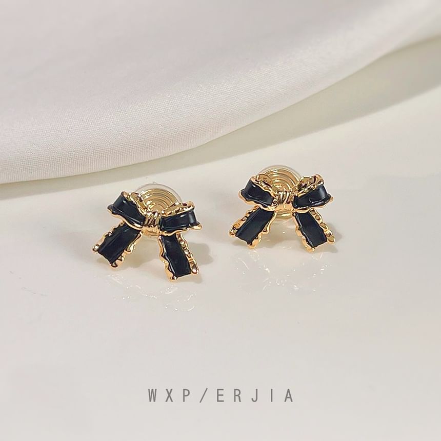 Bow Stud Earring Alloy