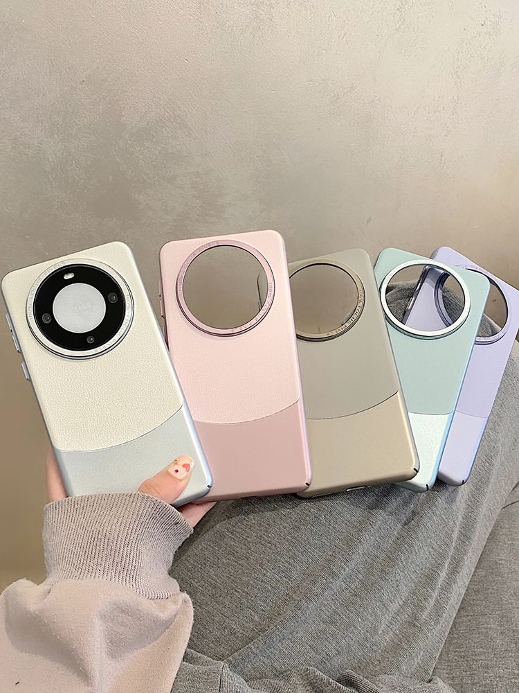 Leather Color Case Phone Faux Panel